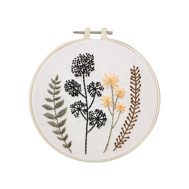 1pc Embroidery DIY Beginner Material Pack Flowers Patterns DIY Cross Stitch Kits Handmade Household Accessories: Type 5