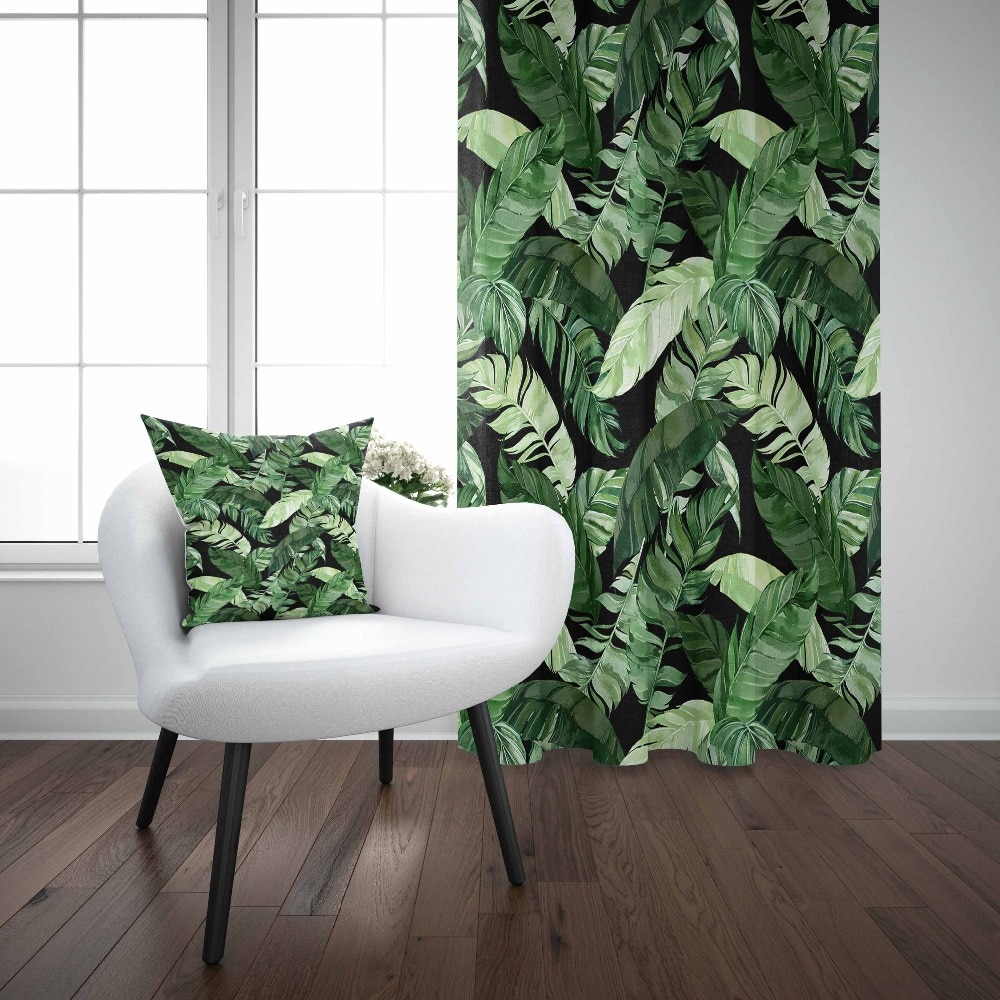 Anders Groene Jungle Tropische Groene Bladeren Bloemen Natuur 3d Print Woonkamer Slaapkamer Raam Panel Gordijn Combineren Kussensloop