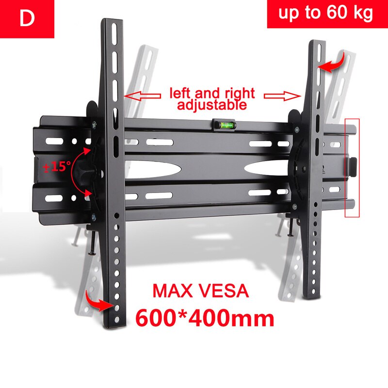 Cadre de TV Ultra mince universel d'écran plat de support de bâti de mur de TV fixe pour l'écran plat de moniteur LED d'affichage à cristaux liquides: D
