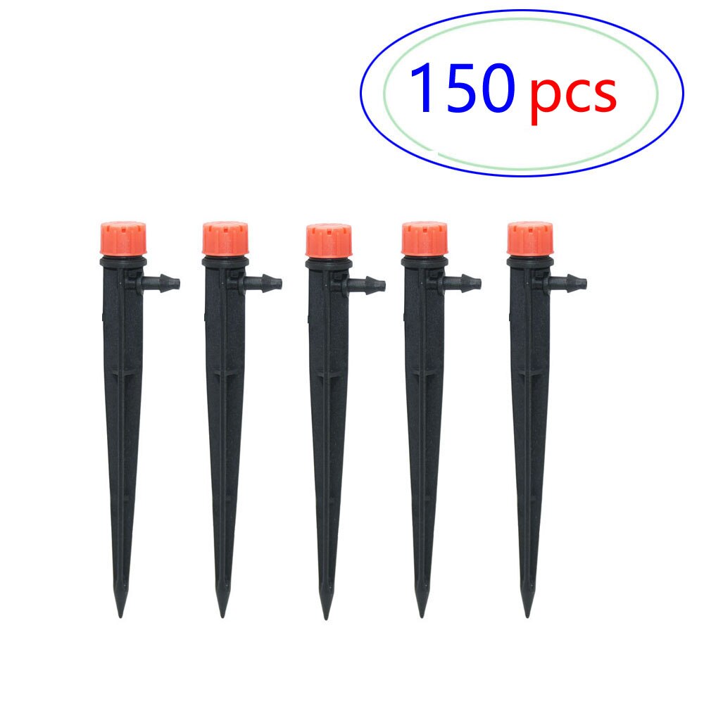 1/4" Hose Drip Irrigation System 360 Degree Adjustable 8 Hole Sprinkler Kit Garden Watering Inserting Ground Micro Flow Dripper: 150pcs Dripper