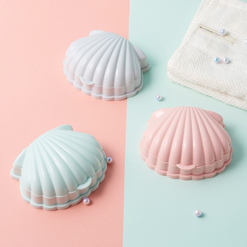Shell-shaped Soap Holder Bathroom Shower Dish Plates Storage Box With Self Draining Soap Dishes for Kitchen Bathroom