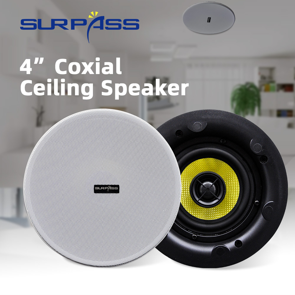 PA System Dustproof Speaker In Ceiling 4'' Coxial 40W Peak Power Two Way Background Music Speakers for Home Theater Loudspeakers