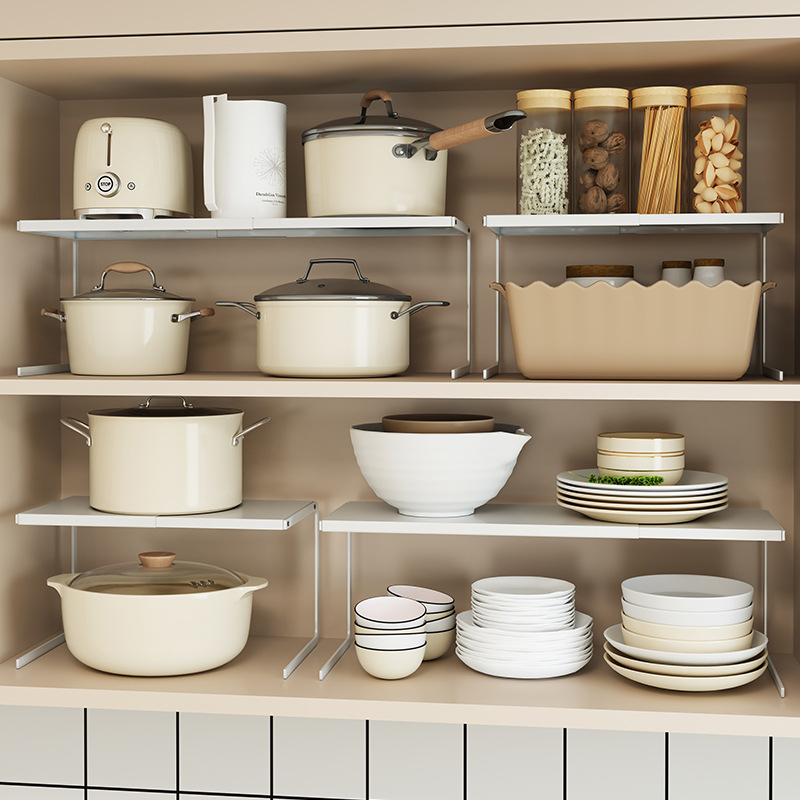 Küchen Regal Regal Schrank Schrank Organizer unter Spüle verstellbare Gewürz abgestufte Trennwand Arbeits platte Platz sparer