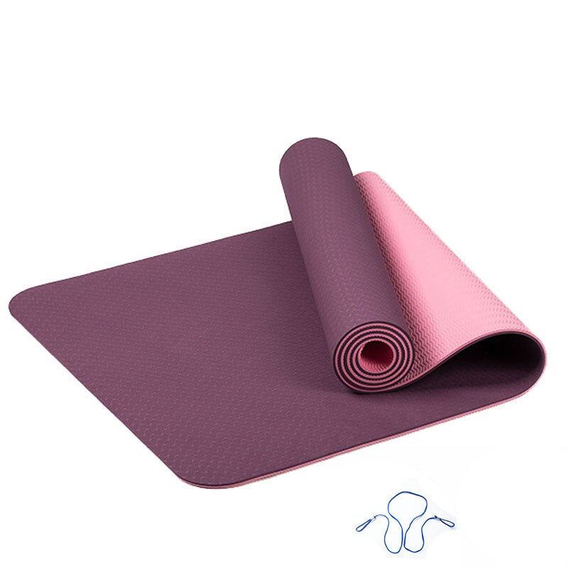 6mm tpe-yogamatten, rutschfest, für sport, fitness, pilates, gymnastik und anfänger: Pflaume
