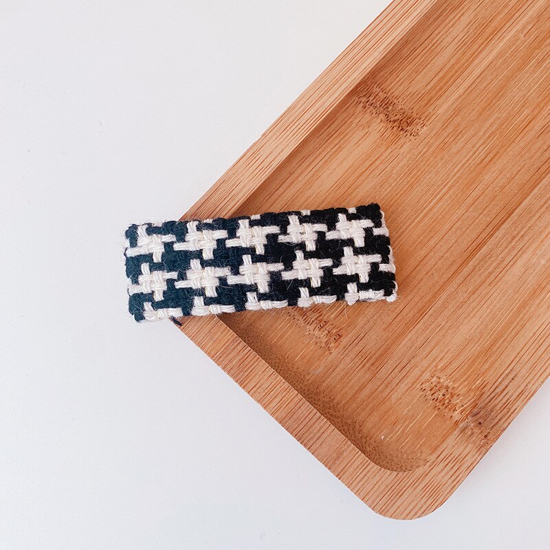 2022 Koreaanse Meisjes Haarspelden Zwart Wit Bruin Plaid Haarspeldjes Voor Vrouw Kids Accessoires In Meisjes: 3
