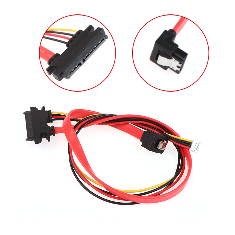 2- -in- -1 7- pins sata-datakabel  + 2.0mm 4- pins voedingskabel gecombineerd 7+15- pins 22p sata-conjoint cd/dvd-harde schijfkabel 20/40cm