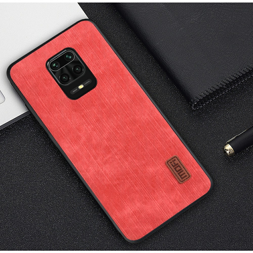 MOFi For redmi note 9s case for Mi Redmi Note 9 Pro max Cover Housing Silicone shockproof jeans PU leather Black TPU Dustproof: Note9 Pro Max / Red / Case Only