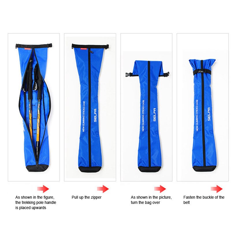 1 stuk buiten klim- en wandelstokken, opbergtas voor trekkingstokken, kampeeruitrusting, tentstokken, opbergtassen voor trekkingstokken