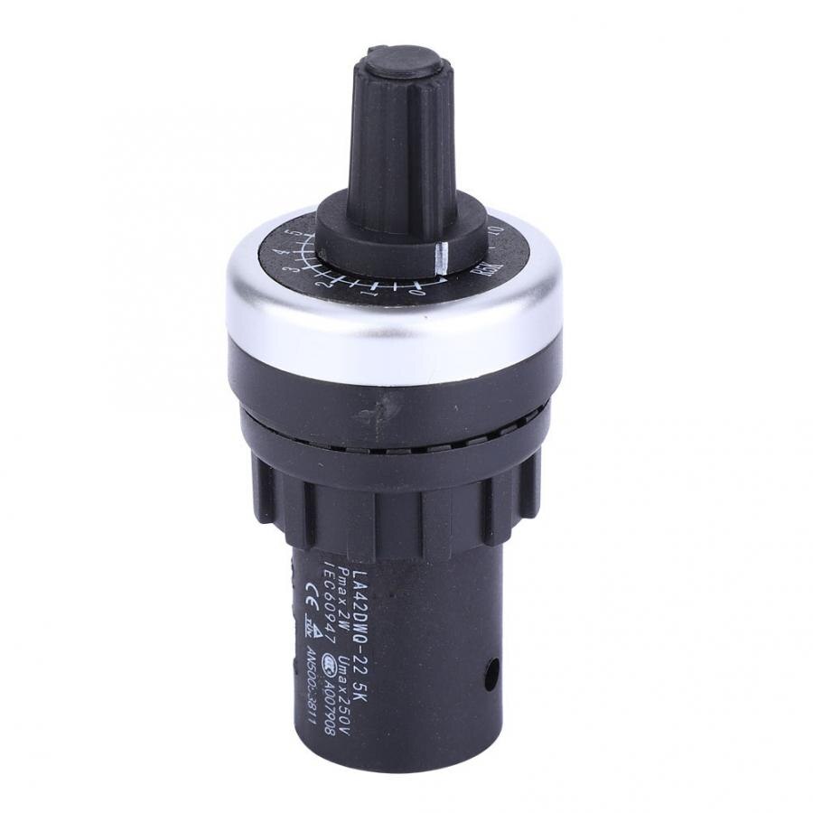 22mm Potentiometer LA42DWQ High Accuracy Variable Speed Adjustable Single Circle Potentiometer 22mm 5K