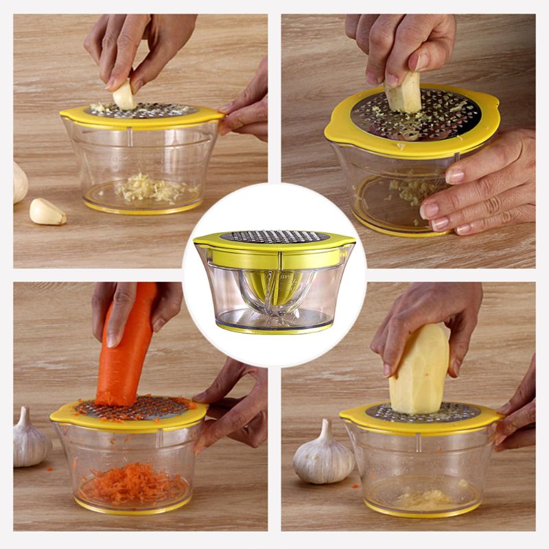 Citronpress med behållare 4 in 1 manuell apelsinjuicer 400ml multifunktion lime citrusfruktpress