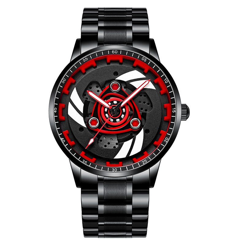 Nektom Mannen Horloges Waterdicht Wiel Horloge Auto Velg Horloge Quartz Mannen Sport Horloges Voor Mannen Klok Mens Spinning horloges: Ducati-Black-G