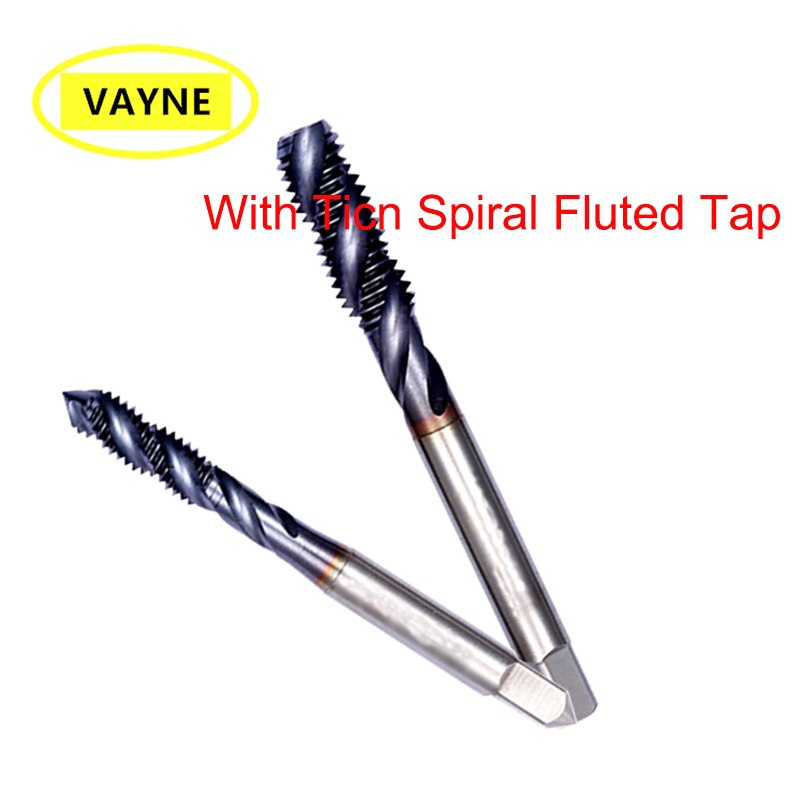 Hrse-grifo estriado en espiral métrico con Ticn, M2, M2.5, M3, M4, M5, M6, M8, M10, M12, X0.4, X0.5, X0.7, X0.8, X1.25, X1.75, roscado a máquina