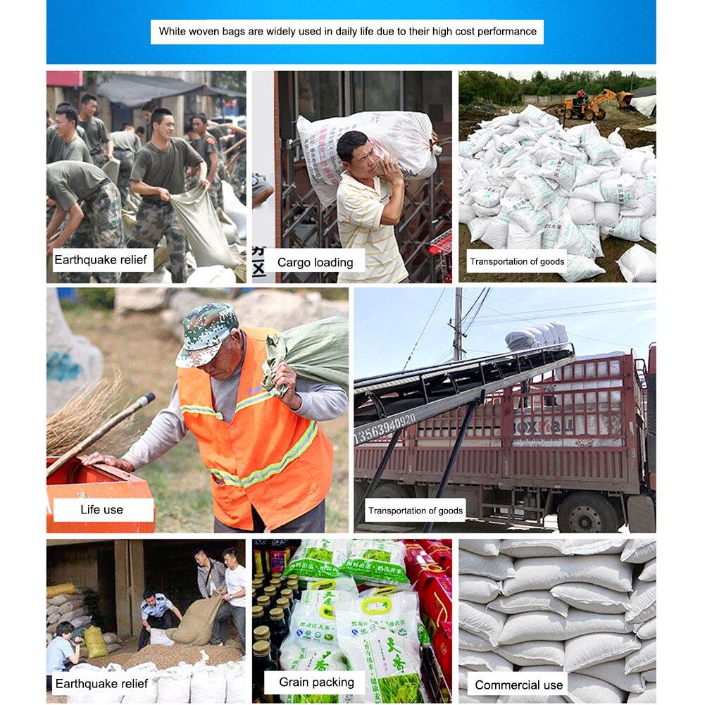 10PCS Empty Flood Control Sandbag Thick Plastic Fabric Heavy Duty Fire Brigade Flood Sacks Sandbag For Property Home