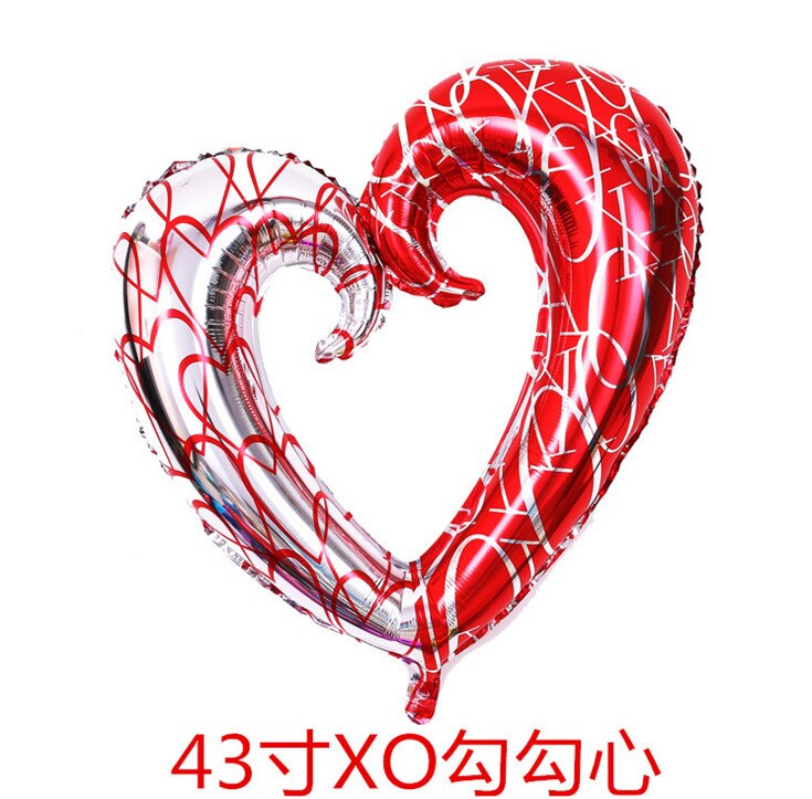 43inch red silver love heart foil balloons wedding event christmas halloween festival birthday party B1-2