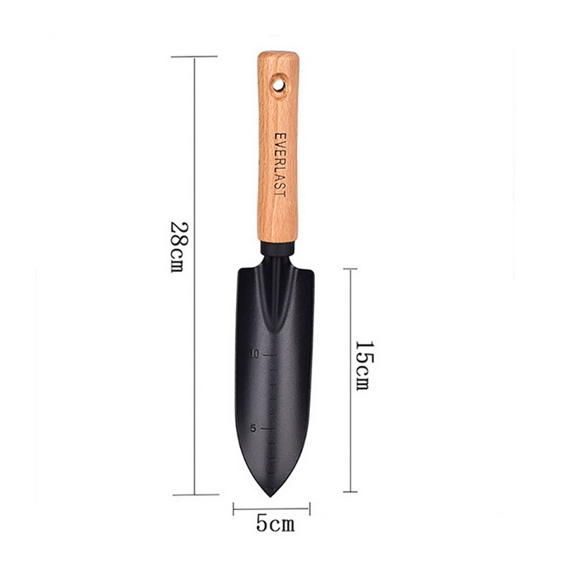 Carbon Steel Garden Shovel Flower Planting Shovel Garden Wooden Handle Gardening Hand Tools for Roots and Planting