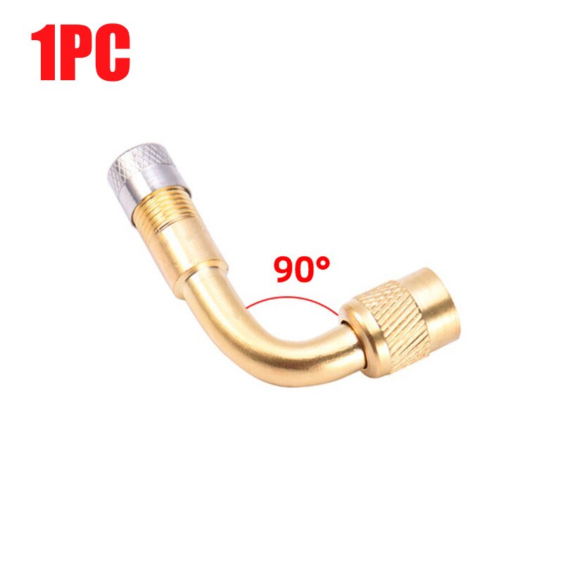 2Pcs Motorcycle 45 90 135 Graden Hoek Gebogen Valve Adapter Tyre Buis Klep Uitbreiding Adapter Voor Truck Auto Moto bike: 1PC 90 degree