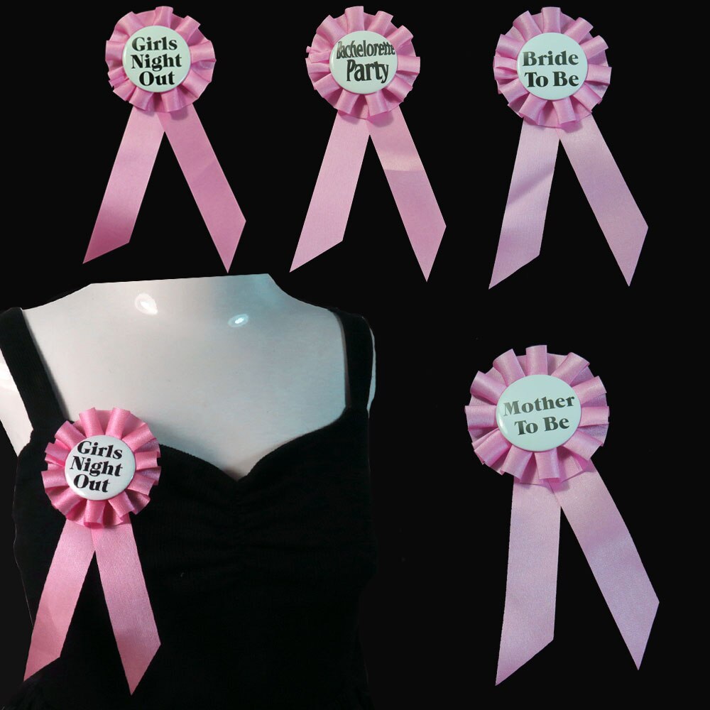 4.5Cm Ronde Knop Lichtroze Badge Girls Night Out Vrijgezellenfeest Bruid Om Lint Moeder Om Pin zijn Mijn Verjaardag Broche