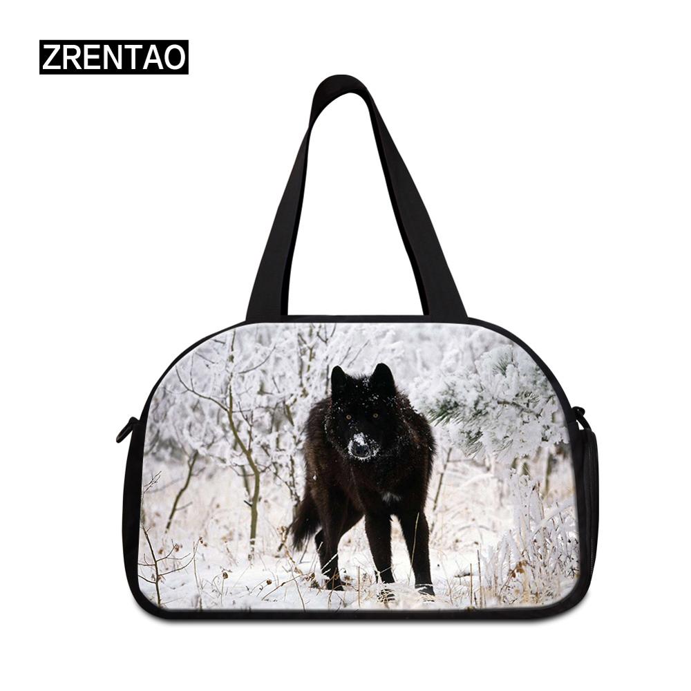 mamá/jugador/atletas/bailarina equipaje Duffle hombro Corssbody Duffel bolsa de viaje con zapatos bolsillos de gran capacidad 3D Wolf: Duffle Bag 11