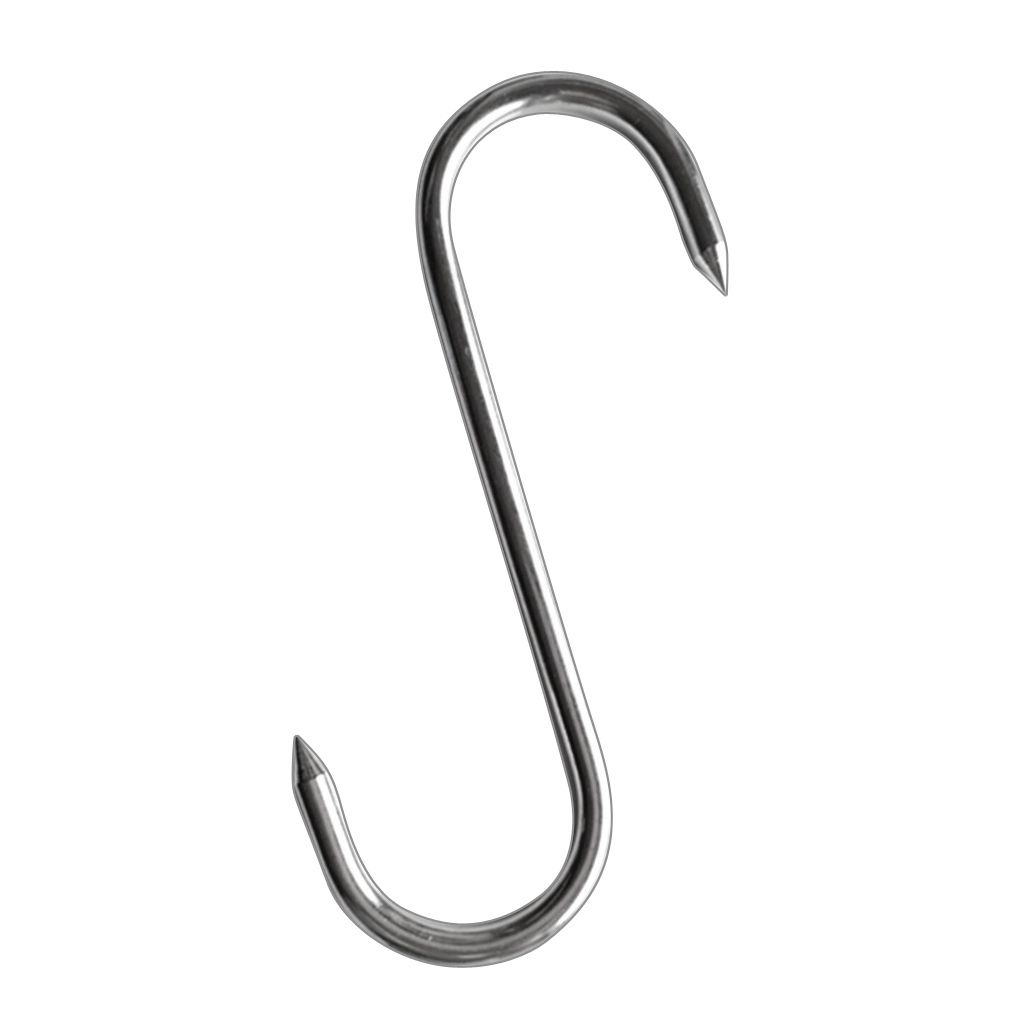 Ekstra kraftigt rustfrit drejeligt kødkrog slagterkrog køkken 0.6 x 14.3cm