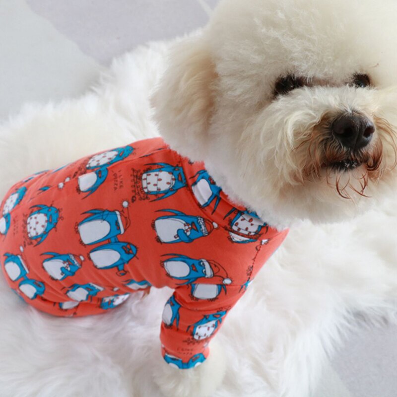 Mono fino para perro mascota, ropa 100% de algodón para cachorro, mono protector para el vientre, pijama de manga larga para perros pequeños, sudadera para Chihuahua