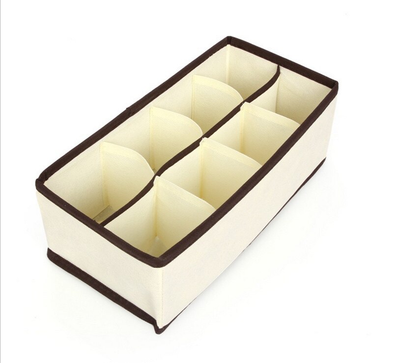 6/7/8/24 Grids Ondergoed Beha Opbergdoos Opvouwbare Opbergdoos Lade Organisatoren Sokken Opbergtas Kast Sokken opbergdozen: 8 Slots Beige