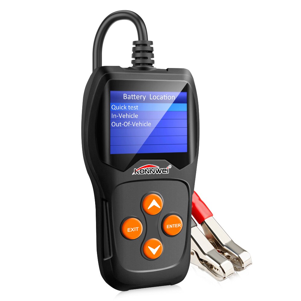 Konnwei  kw600 12v bilbatterietester 100 to 2000 cca 12 volt batteriværktøj til bilen diagnosticering af hurtig opladning