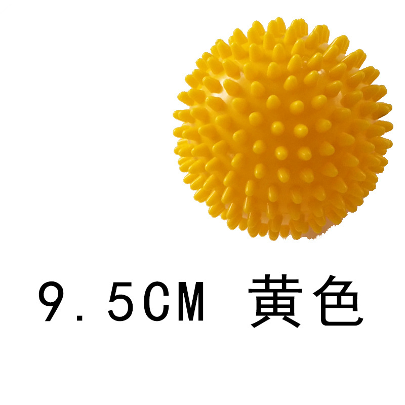 JUFIT 7.5CM/9.5CM PVC Massage Acupoint Grip Ball Point Nail Fascia Yoga BalL Body Building Ball Hedgehog Ball: Yellow9.5cm