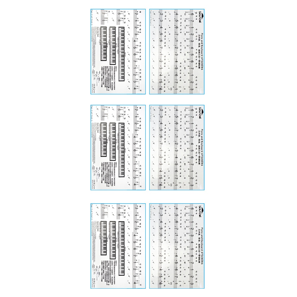 3 blätter schick Kreative Nützlich Klavier Anfänger Aufkleber Klavier Aufkleber Tastaturen Aufkleber