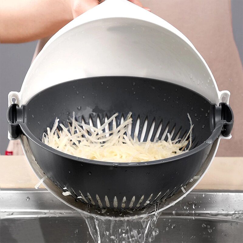 9 In 1 Mandoline Slicer Groentesnijder Met Scherpe Messen Verstelbare Handmatig Draaien Groente Cutter Snijden Keukengereedschap