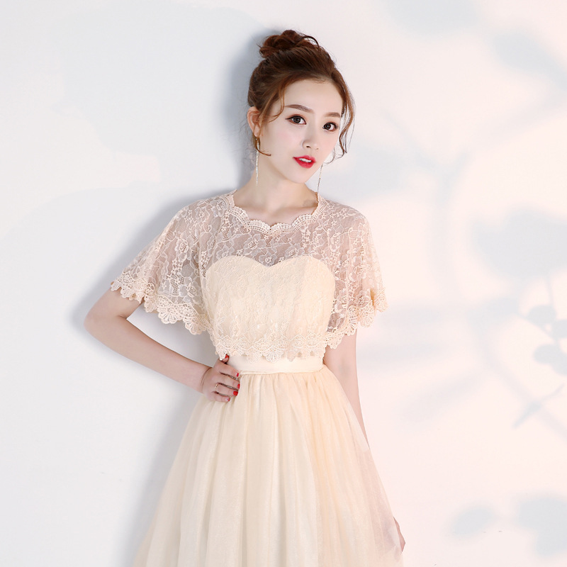 Lace Wedding Wraps Short Bridal Shawl Summer Lace Female Evening Party Capes Wedding Accessories Women's Jacket