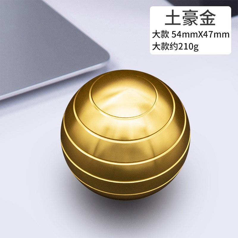 Big Size Gyroscope Desk Toy Metal Gyro Desktop Decompression Rotating Spherical Optical Illusion Flowing Finger Toy For Adult: Gold L