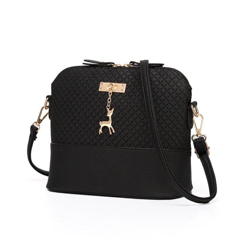 Bolsa de ombro de couro pu de qualidade, bolsa carteiro com pingente de cervo macio, bolsa mensageiro de ombro selvagem para mulheres