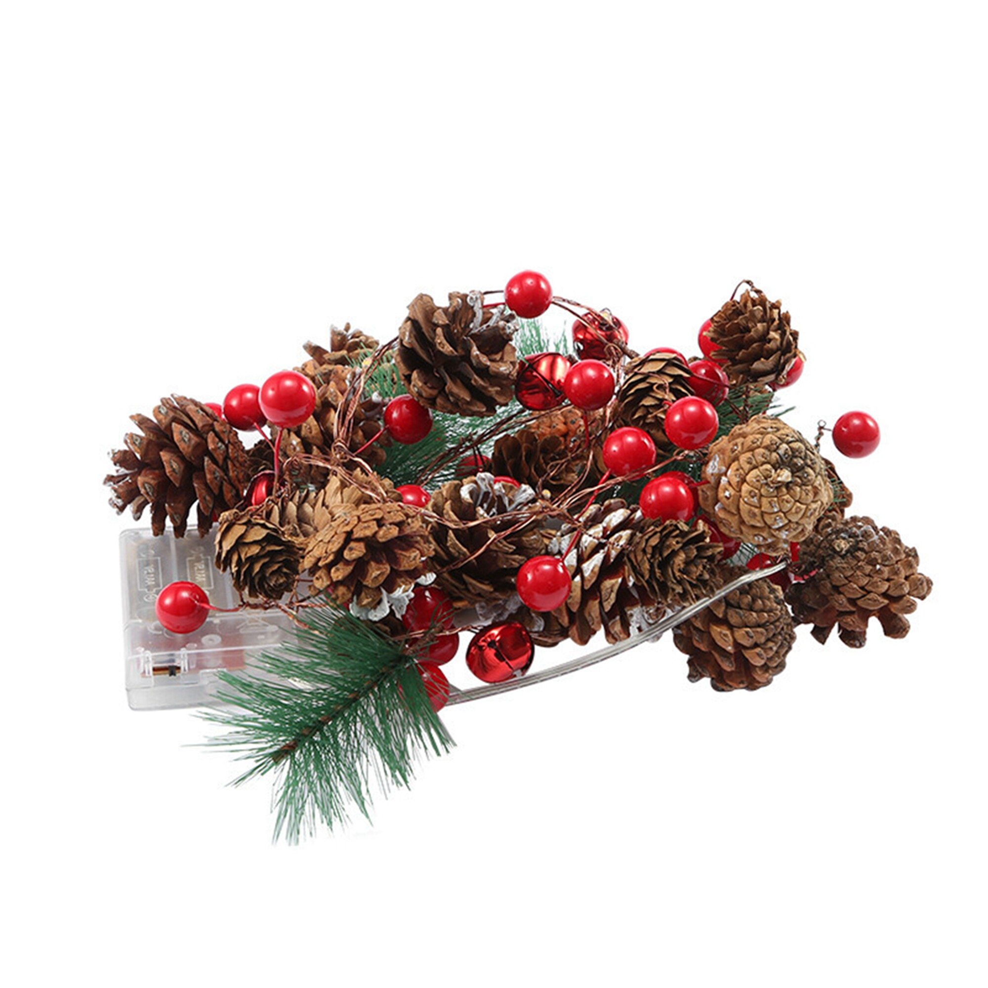 Kerst Led Decoratieve String Lights, Pine Cone En Dennennaald Decoratie Koperen Lamp Voor Festival En Feesten: Default Title