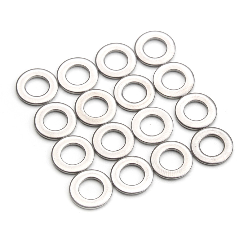 ZENHOSIT 50 piezas M6 arandelas planas de acero inoxidable sellado Junta métrica de anillo liso para herrajes juego surtido