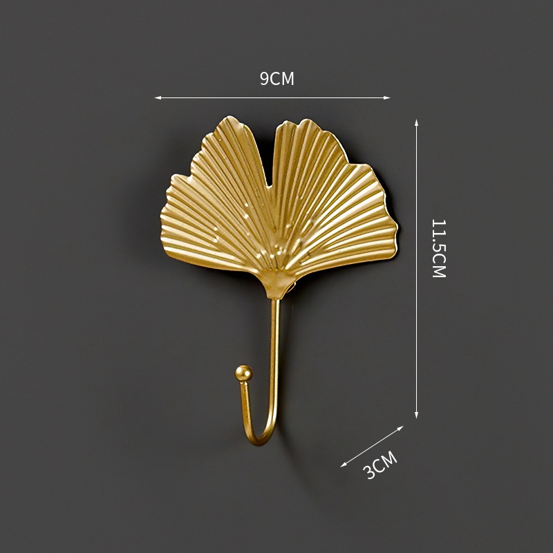 Ganci appesi a forma di foglia d'oro retrò appendiabiti da parete senza punzonatura appendiabiti appendiabiti asciugamano organizzatore domestico autoadesivo: A