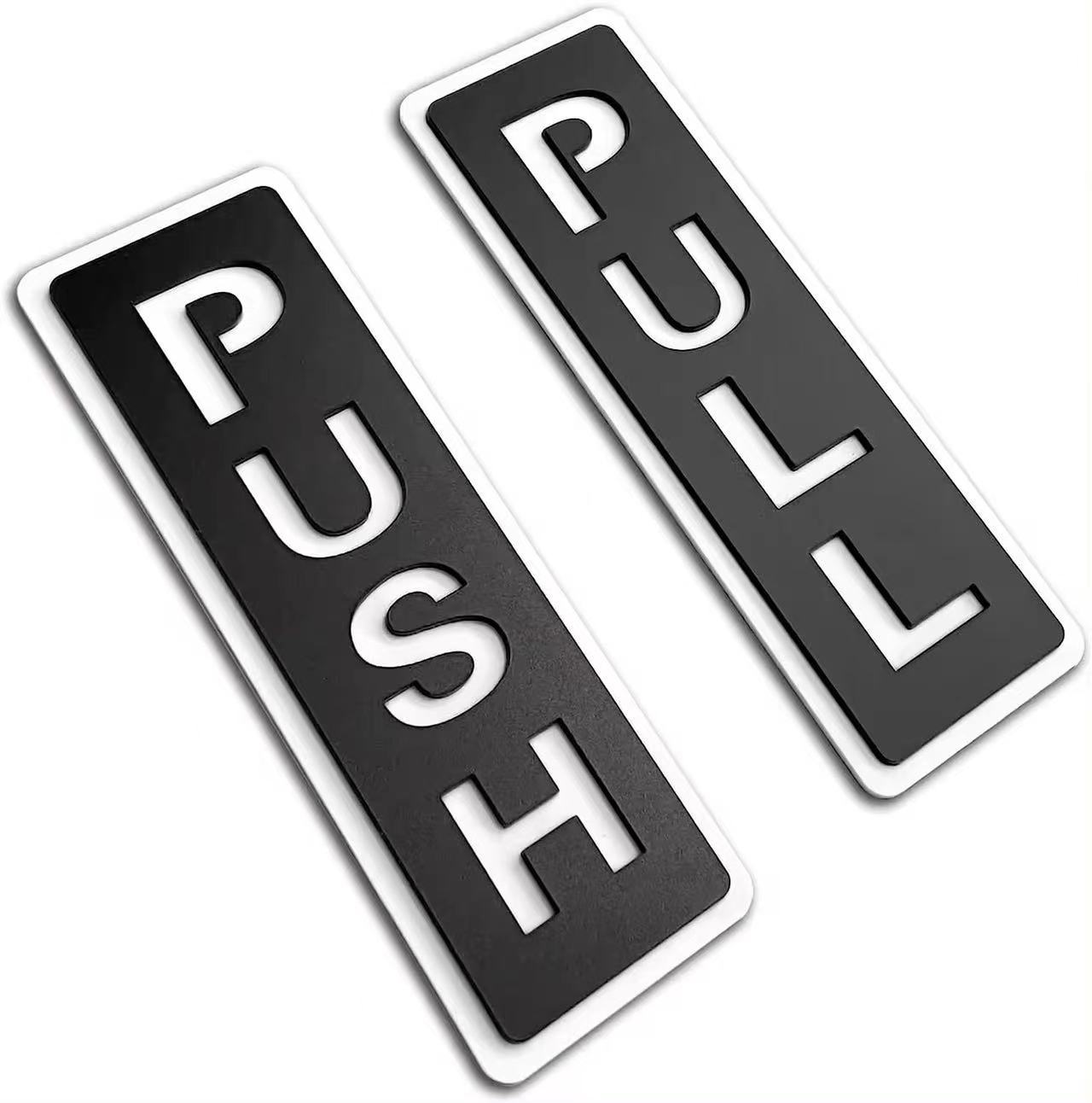 2Pcs Acrylic Door Stickers Push Pull Door Sign Stickers Simplicity Door Sign Decals for Home Restaurant Supermarket: Blue