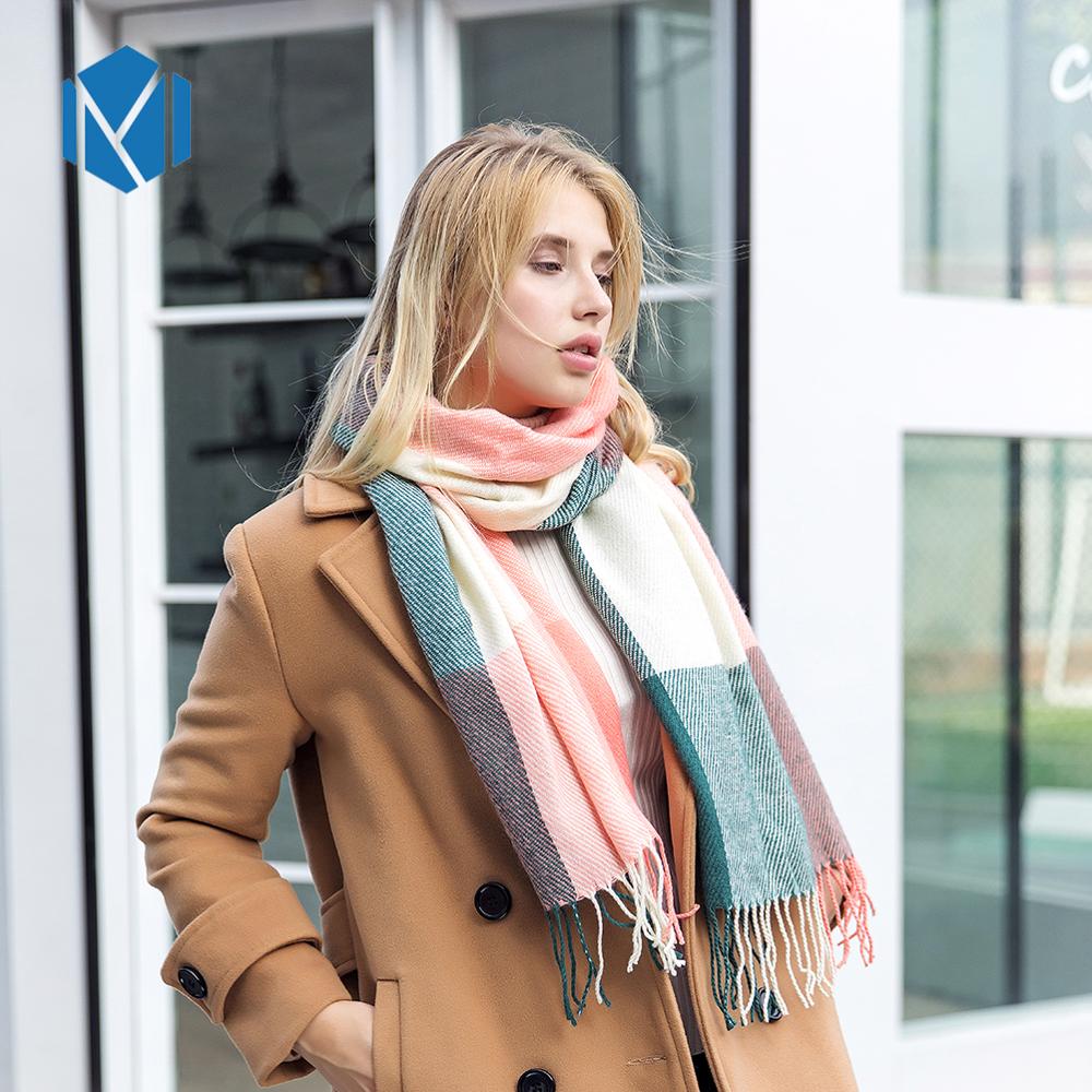 Bandana vinter kashmir tørklæde til kvinder tyk pashmina kvinde stjal plaid kvaster sjal tørklæder sjaal foulard femme