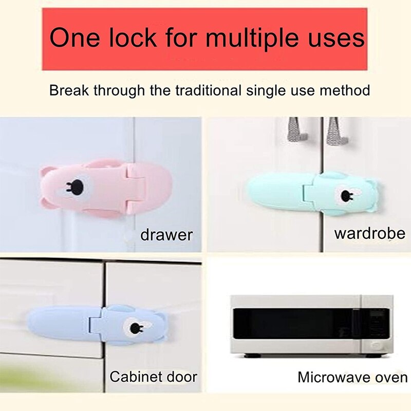 3Pcs Multifunctional Safety Lock, Door Stop and Cabinet Stop Refrigerator Door Locks Child Safety Lock