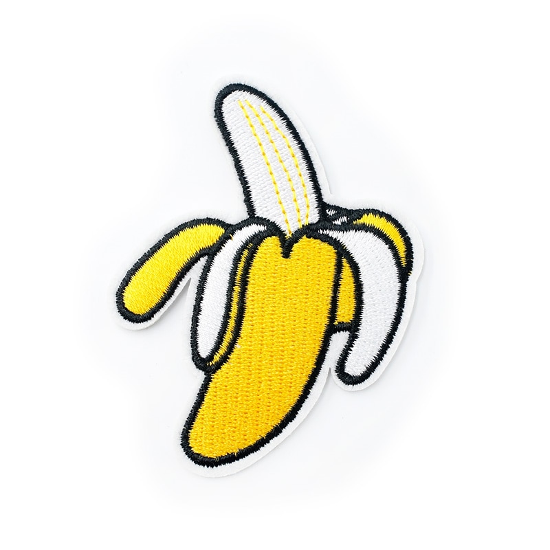 Banaan Size:6.8X8.5Cm Doek Ijzer Op Patch Badge Geborduurde Badges Abstract Kids Patches Voor Kleding Stickers 0051