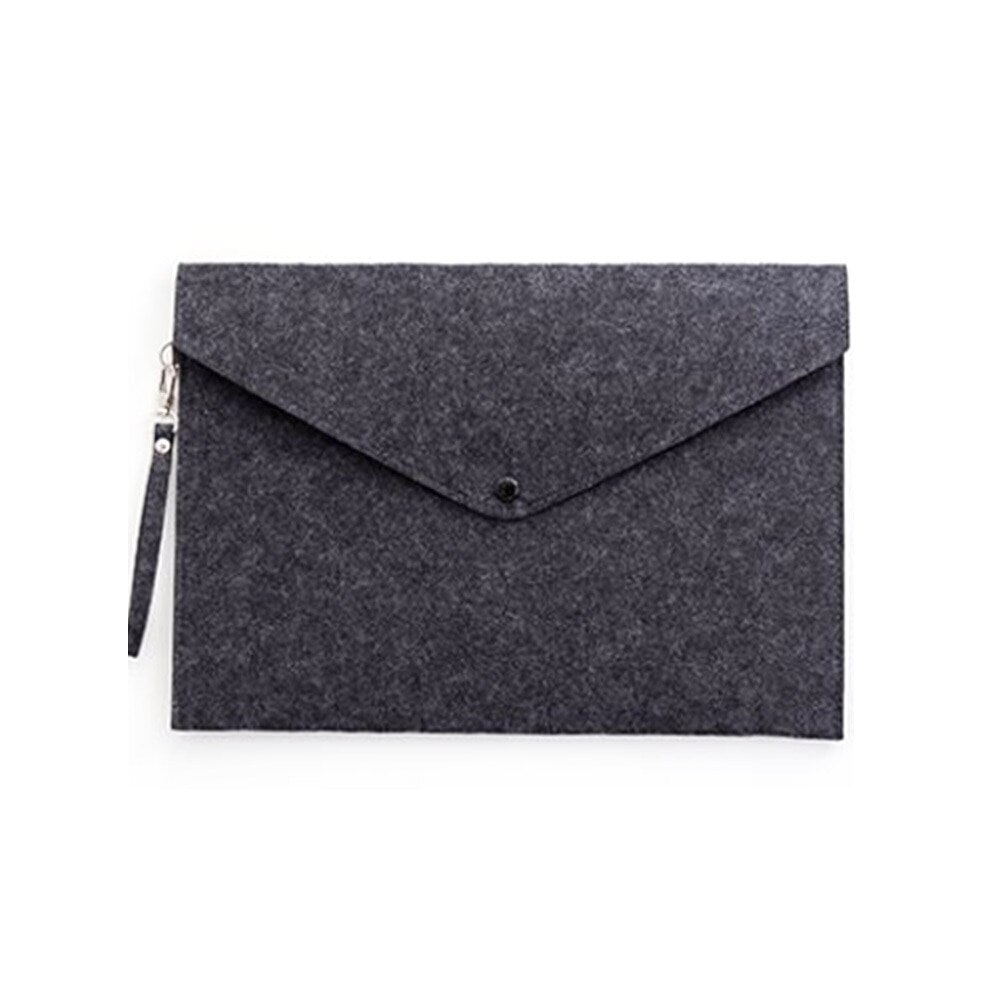 Tragbare Filz Halfter Umschlag Büro Aktentasche Dokument Tasche Papier fallen A4 Ordner Einfache schnappen auf Datei Tasche Umschlag Datei Paket: dunkel Grau
