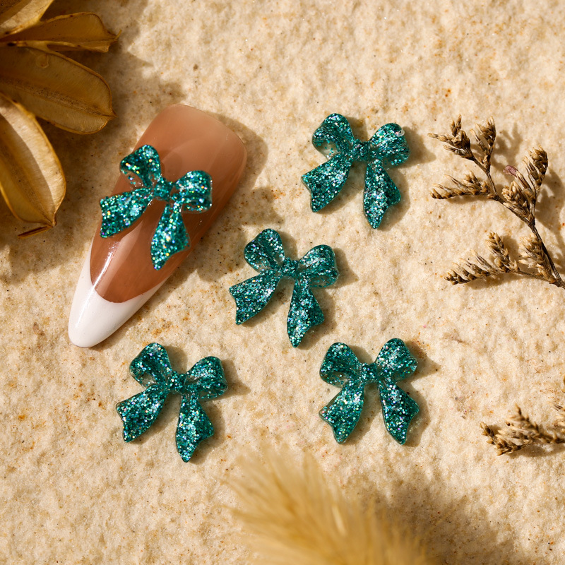 50 Uds. De lazos largos de resina rosa para decoración de uñas, lazos para uñas de hadas esmerilados 3D Kawaii, piezas de decoración, accesorios para uñas de japonés DIY: Gris oscuro