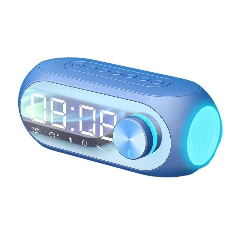 Alarm Clock Speaker Noise-reduction Microphone Home Office Bedroom Boy Girl: Blue