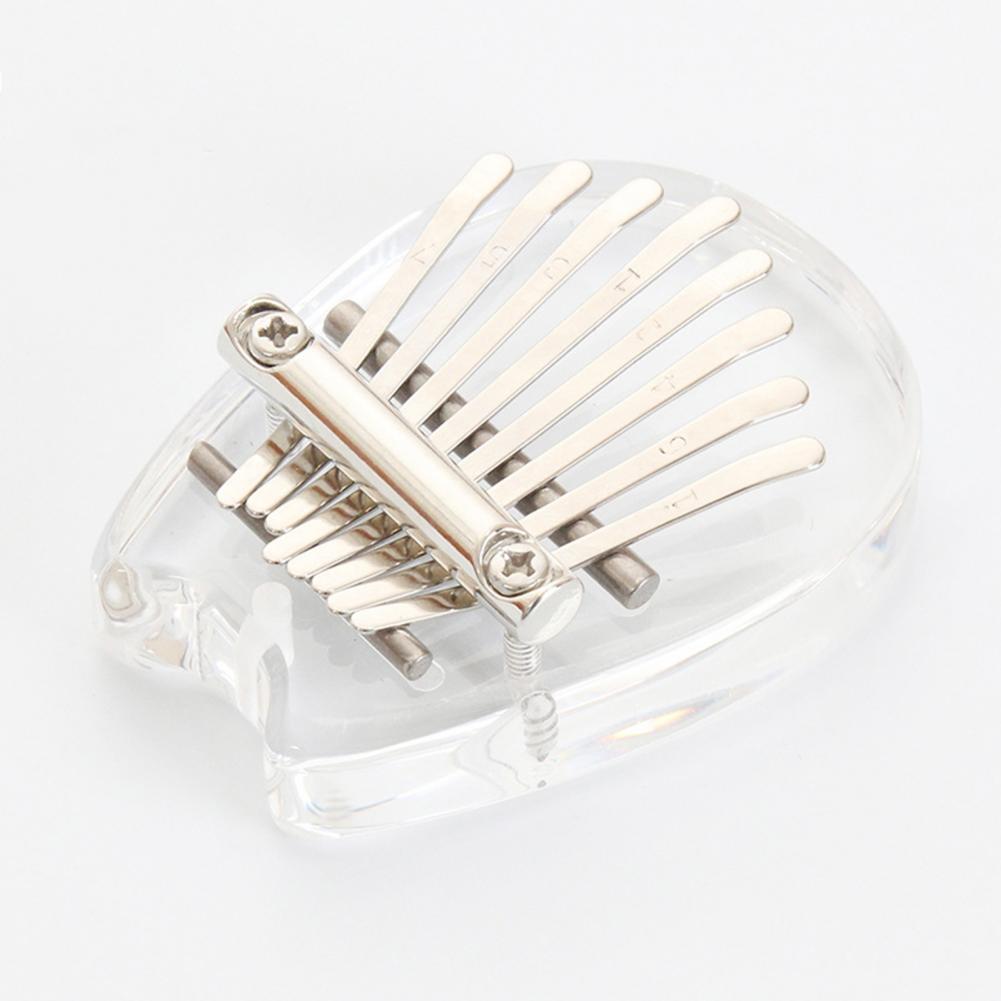 Mini Piano à pouce Transparent en Faux cristal, 8 tons, mignon, Instrument de musique,