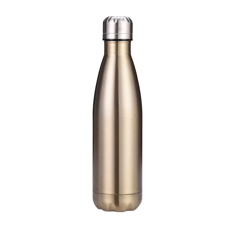 500Ml Dubbele Wand 304 Stainles Staal Water Fles Thermosfles Houden Warme En Koude Geïsoleerde Thermoskan Voor Sport: Goud