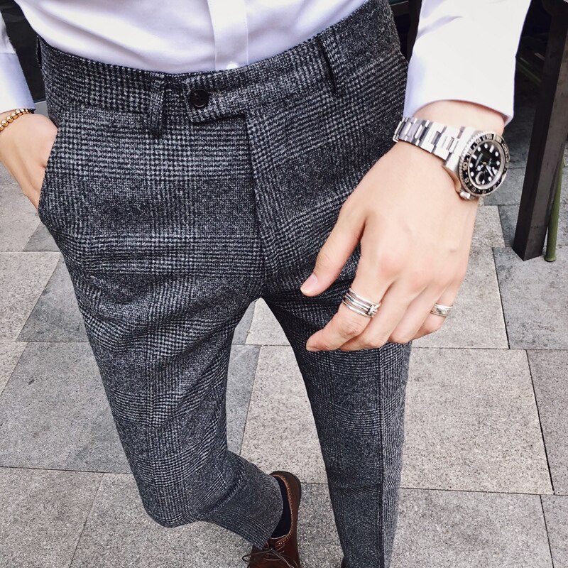 Broek Slim Fit Formele Broek Voor Mannen Britse Stijl Jurk Broek Heren Pak Broek Pantalones Hombre Mens Parfum Masculino