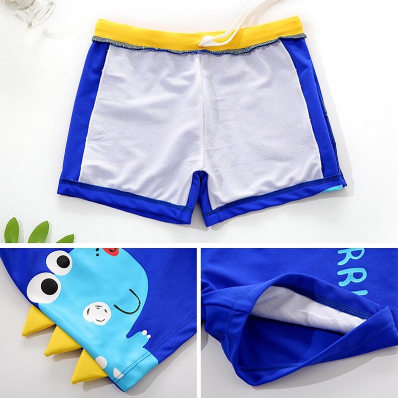 Cartoon Dinosaur Bathing Suit Children Swim Shorts Kids Beach Swimwear Baby Boy Swimming Trunks pool shorts with Swimming Cap