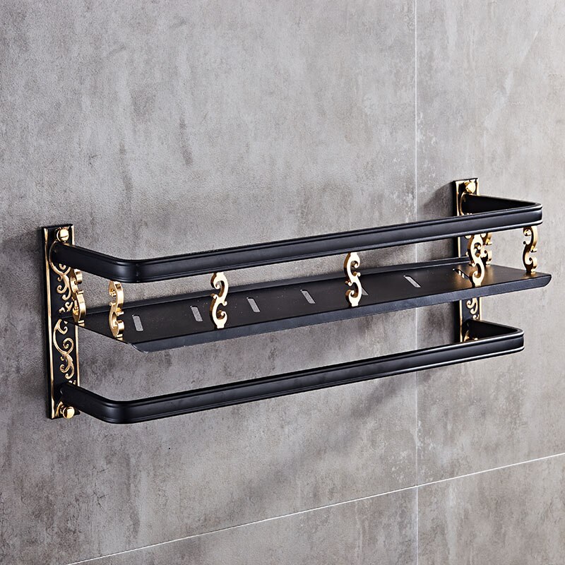 Badeværelse hylde antik aluminium badeværelse hjørne hylde badeværelse holder brusebad kurv badeværelse tilbehør: Zwj -6601bg-1- s