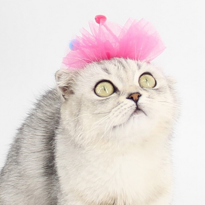 Pinza para el pelo con pompón para mascota, accesorio con lazo, corona para el pelo de perro, accesorios para el cuidado del cabello, 1 pieza