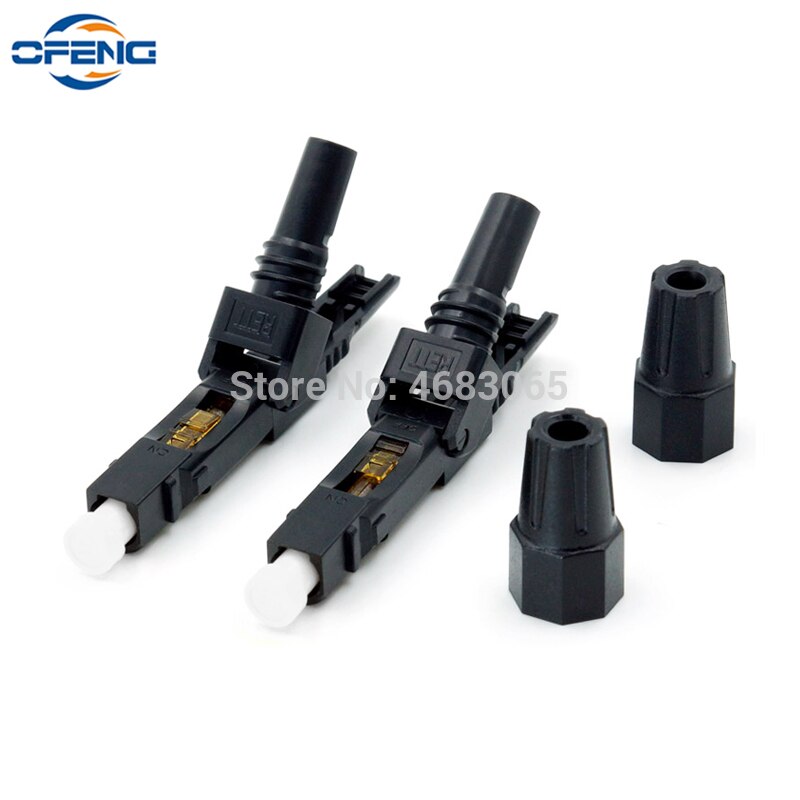 100Pcs Embedded SC UPC Fiber Optic Fast Connector FTTH SM fiber optic SC quick connector SC adapter Field Assembly