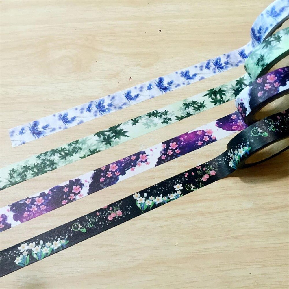 Beautiful 15mm*10m washi tape/Four Designs Flower masking japan washi tape